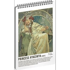 Alfons Mucha Spirálový blok Princezna, linkovaný 14,8 x 21 cm